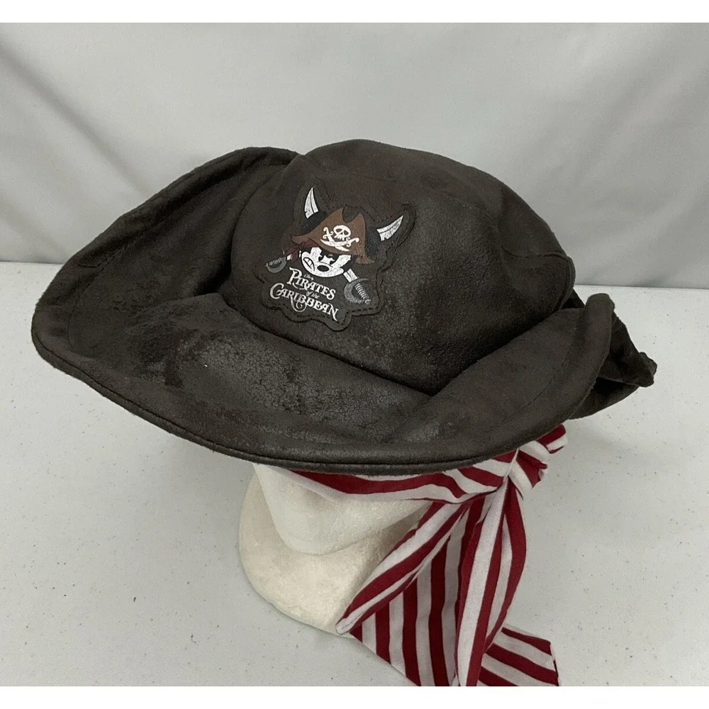 Disney Parks Pirates of the Caribbean Hat Brown Cap Mickey Pirate YOUTH Bandanna